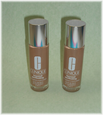 2 New Clinique Beyond Perfecting Foundation+Concealer WN 112 Ginger 1 Oz. Each