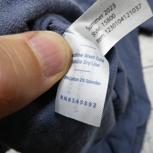 Marine Layer Stretch Selvage Shirt Size Medium Blue Cotton Short Sleeve Button - Picture 6 of 6