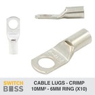 <!--F#f_0-->SC10-6 Heavy Duty Cooper Cable Lug Ring Connector Terminal Non-Insulated 10 Pack<!--F/-->
