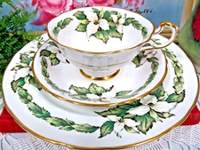 PARAGON tea cup and saucer trio Trillium pattern floral teacup