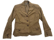 Liz Claiborne Blazer Sz LP Brown Button Front Jacket WOMEN'S Sz 6 VTG Vintage