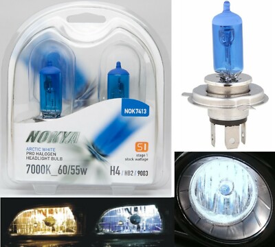 Nokya 7000K White 9003 HB2 H4 Nok7413 60/55W Two Bulbs Head Light Replacement