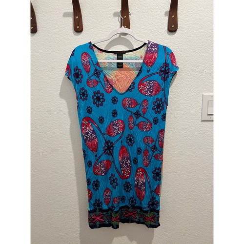 Custo Barcelona Dress Womens Size 2 Floral Tie Dye Bohemian Flowy Multicolor - Picture 2 of 15