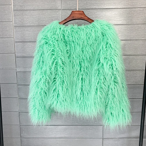 Short Fit Women Shaggy Faux Fur Coat Winter Warm Jacket Fluffy Cardigan Outwear - Bild 39 von 53