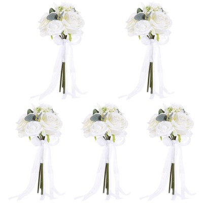 Künstliche Blumen Mit Chiffon Bänder Blumen Picks Kirche Stuhl Bank Bögen