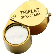 30x Jeweler's Loupe Magnifier High Magnified Glass Jewelry Detect Eye Lens Gold