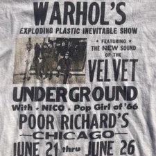 The Velvet Underground Chicago Andy Warhols White T shirt reprint tee NH19719