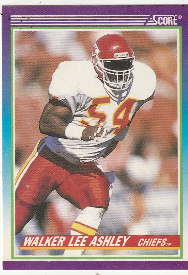 FREE SHIPPING-MINT-1990 Score Walker Lee Ashley #511 CHIEFS PLUS BONUS CARDS