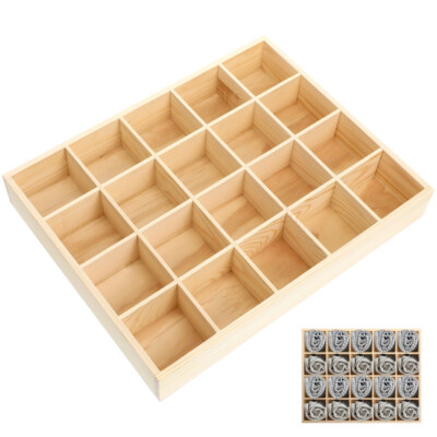 20 Compartments Sock Organizer Pine Material Storage Box Panties Baby