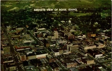 Birdseye View Boise Downtown Aerial View ID  Idaho Vintage Postcard