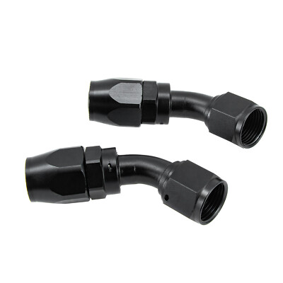 For CPE Braided Hose Black HOT 2x 10AN Hose End Fitting 45 Degree Swivel;