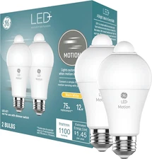 LED+ Motion Sensor LED Light Bulbs, 12W, Outdoor Security Lights, A21, Warm Whit