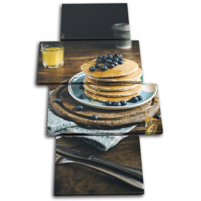 Breakfast Healthy Cafe Food Kitchen MULTI Leinwand Kunst Bild drucken