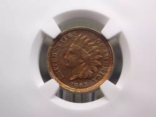1863 Indian Head Cent Penny 1c NGC AU58 #019 About Uncirculated ECC&C, Inc.