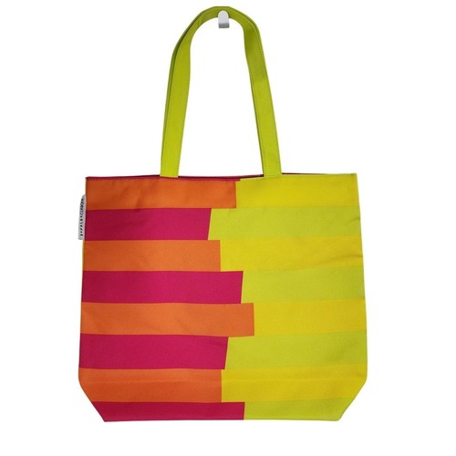 NWT Clinique DonaldX Collaboration Neon Color Handled Reusable Tote Shopping Bag