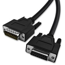 5 Feet DB15 15 Pin Two Row Straight Through Serial Extension Cable Cord