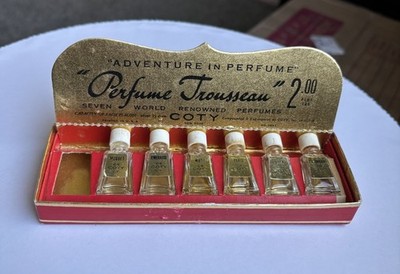 *RARE* c. 1952 Coty Vintage Perfume Trousseau Mini Perfume Bottle Set READ