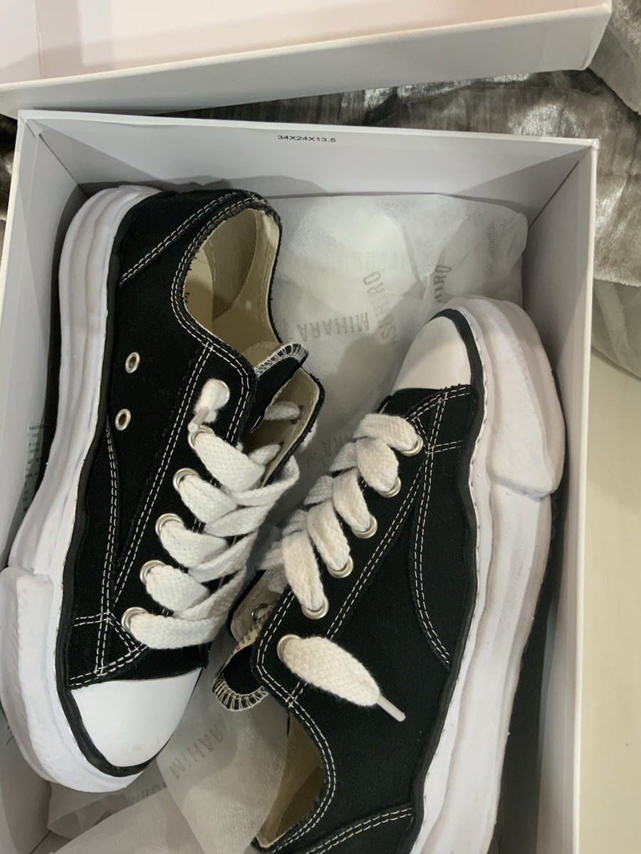 Maison Mihara Yasuhiro Black Canvas Low Top Sneakers | eBay