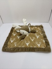 Levtex Baby Lovey Deer Plush Security Blanket Tan White 12" Toy Comfort