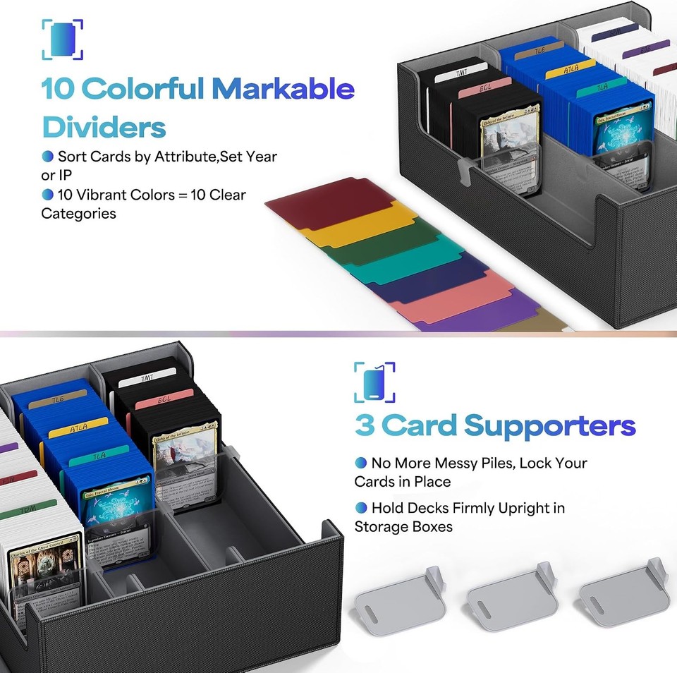 Trading Card Storage Box For 1800+,Leather Card Box Magnetic Closure ...