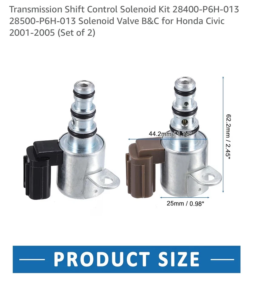Juego de solenoide de cambio de transmisión Honda Acura A & B marrón y negro Foto 2 de 3