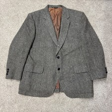 Harris Tweed Mens Kuppenheimer Blazer 100 Wool Made In USA Size 46 Fair