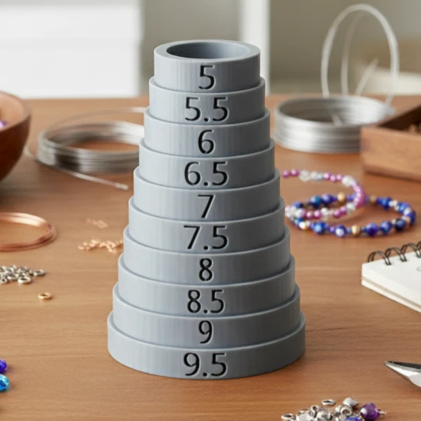 Medidor de pulsera mandril herramienta de medición escalonada medias tallas para joyería EE. UU. Foto 2 de 4