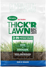 Turf Builder Lawn Seed, Fertilizer and Soil Improver, Sun and Shade, 12 Lbs