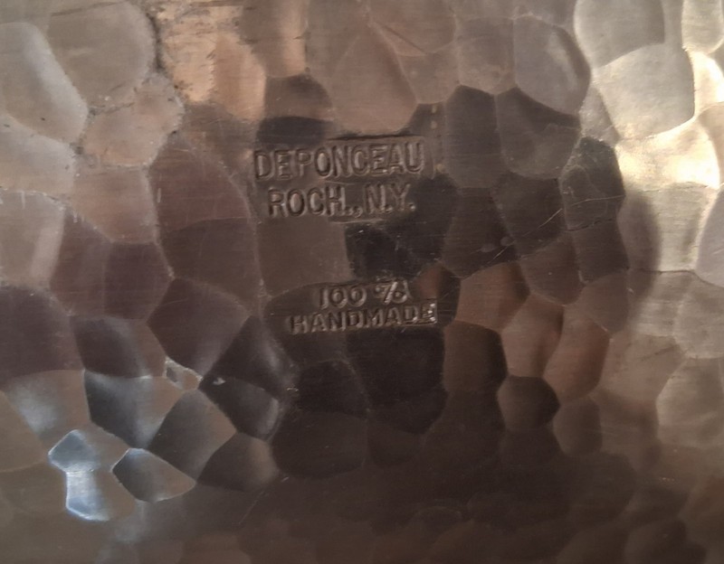 100% Handmade Hammered Mid-century Arthur DePonceu Aluminum Bread Tray Rochester