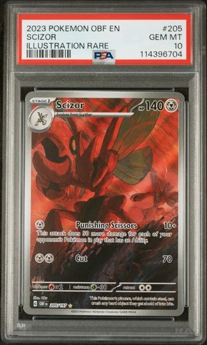 Pokemon Scizor Obf En-obsidian Flames 205/197 Illustration Rare PSA 10