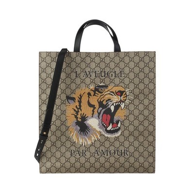 Gucci GG Supreme Tiger Druck Tote Schultertasche 35106Y-1 137962771