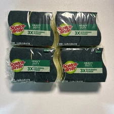 Scotch Brite 3M Heavy Duty Scrub Sponges 4 6-Pack 24 Total Sponges New