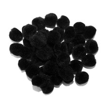 100 PCS 0.5 inch Black Tiny Craft Pom Poms Fluffy Balls Art DIY Decoration