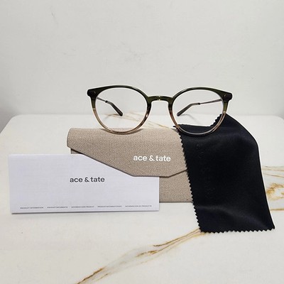 Ace & Tate MORRIS in Olive Gradient Round Glasses FRAMES Med Fit 50-22-145 Used!