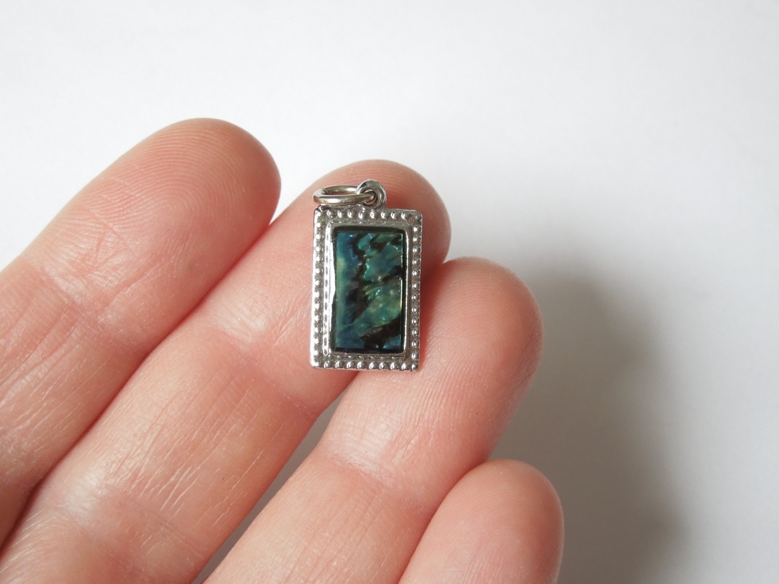 Abalone Pendant Rectangle Silver Effect Mother of… - image 4