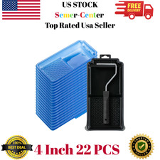 4 Inch Paint Tray Set, 22 pcs, 1x 4 Inch Paint Roller Tray, 20x Disposable Plas