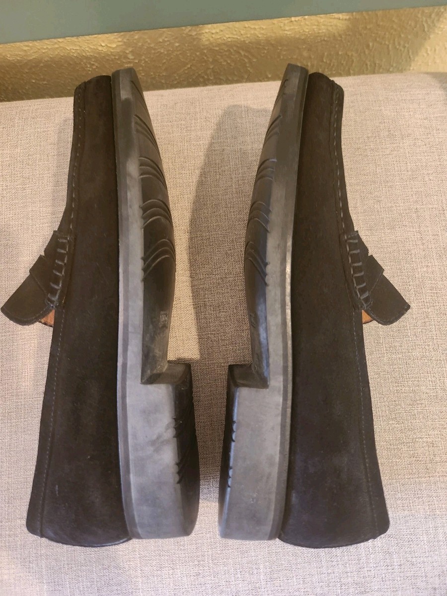 Barely Worn Bally Mens Black Suede Square Toe Penny Loafers  display picture 3