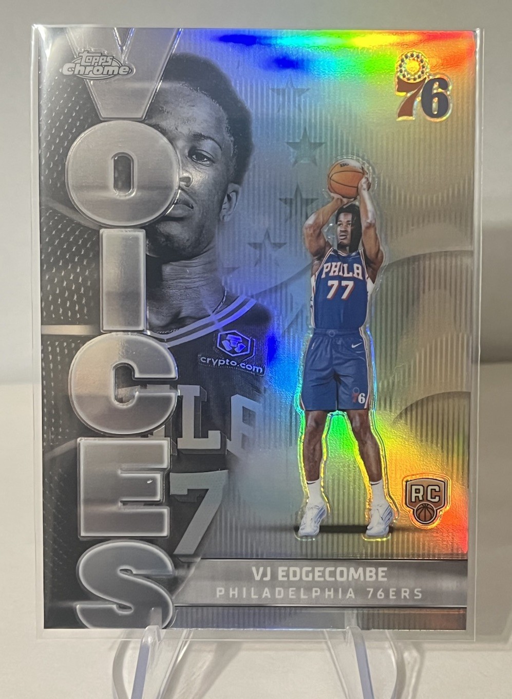 2025-26 Topps Chrome VJ Edgecombe Voices RC VS-8 Refractor