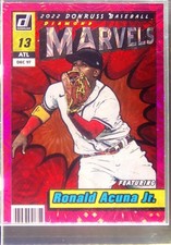 2022 Donruss Ronald Acuna Jr. #M-4 Braves Marvels Pink Fireworks