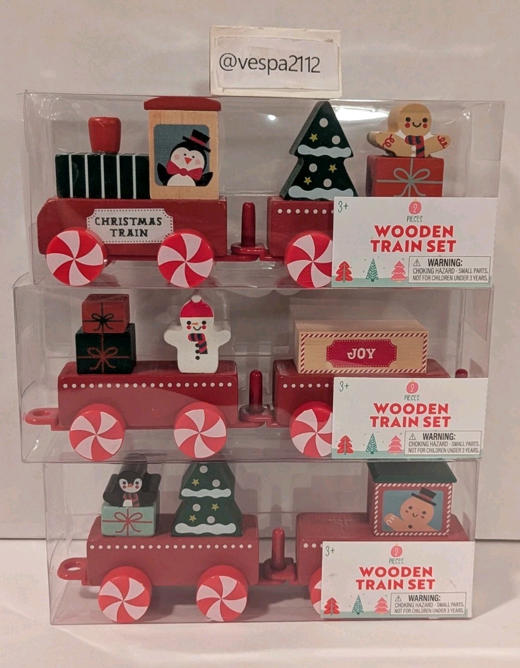 Target Bullseye Playground Christmas  Train 6pc Wood Figure Playset