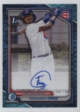 2024 Bowman Chrome Prospect Blue Reptilian Refractor Fernando Cruz Auto 10no