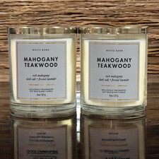 Bath  Body Works MAHOGANY TEAKWOOD Single Wick Candle 8oz 2-PACK 