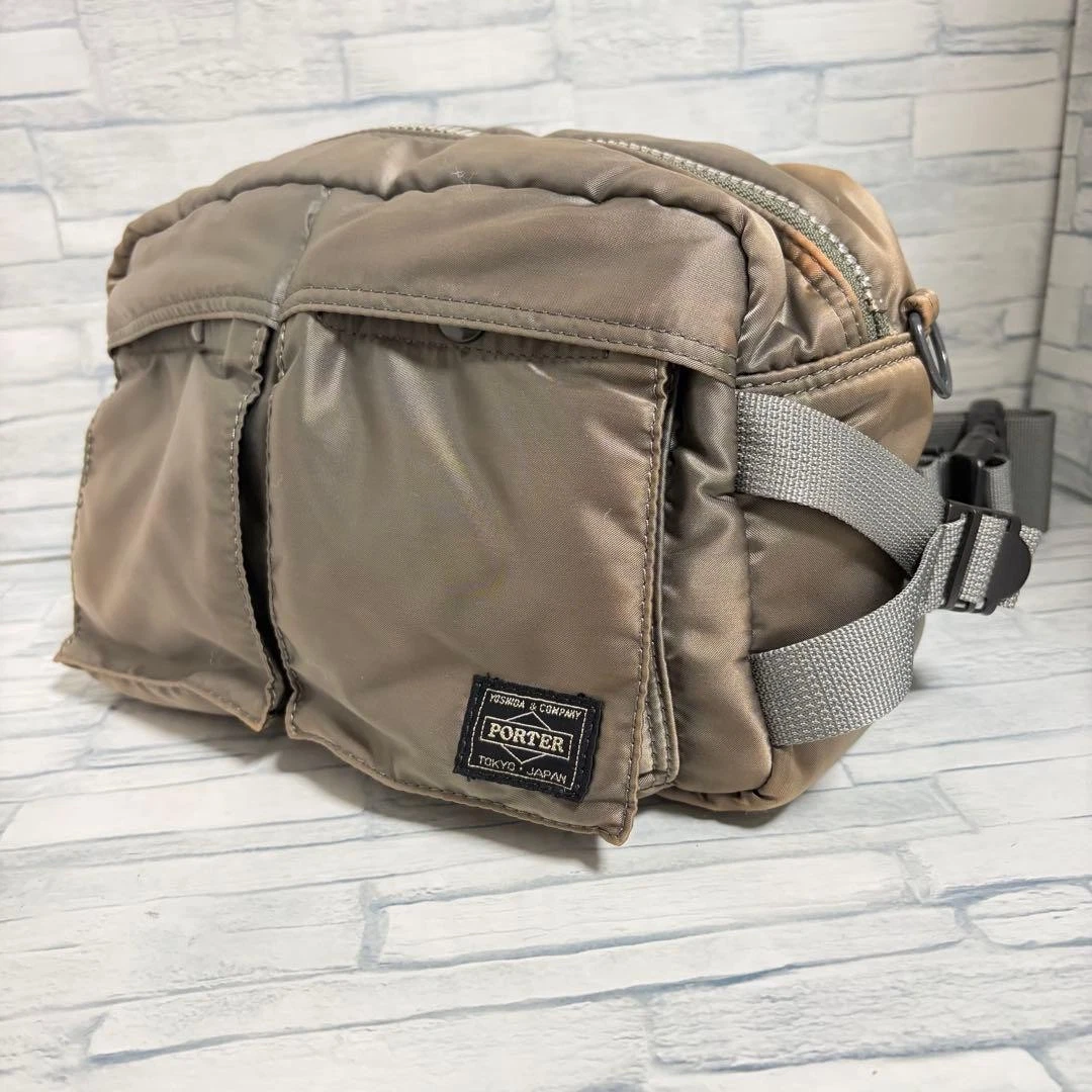 PORTER Yoshida TANKER Body Bag Gürteltasche Silber Grau Auslauffarbe Japan