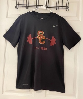 Nike USC Trojan Football Strength Conditioning  Team First  Issued Shirt Medium