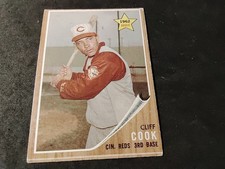 1962 Topps #41 Cliff Cook Cincinnati Reds Baseball Rookie Card VG-EX. rookie card picture
