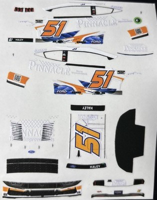 Custom 2024 Justin Haley #51 Pinnacle 1/64 Scale NASCAR Peel & Stick Decals