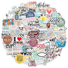 100 Pack Inspiring Christian Stickers for Water Bottles, Laptops, Phone Faith