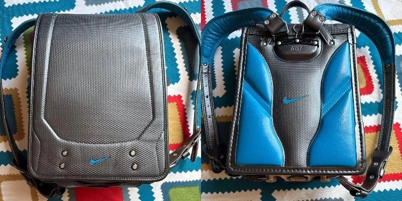 Sac d'école japonais Randoseru sac à dos enfant NiKE gris bleu Japon #03 - Photo 1/4