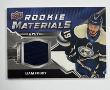 2020-21 Upper Deck Series 2 Hockey #RM-LF Liam Foudy Rookie Materials Auto AR103