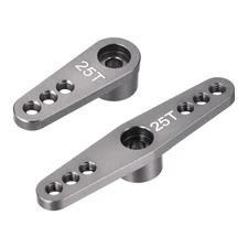 1 Set Aluminum Servo Horn 25T Servo Horn Steering Double Arms Bright Gray